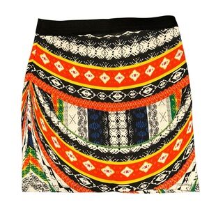 Zara Multicolor Patterned Skirt